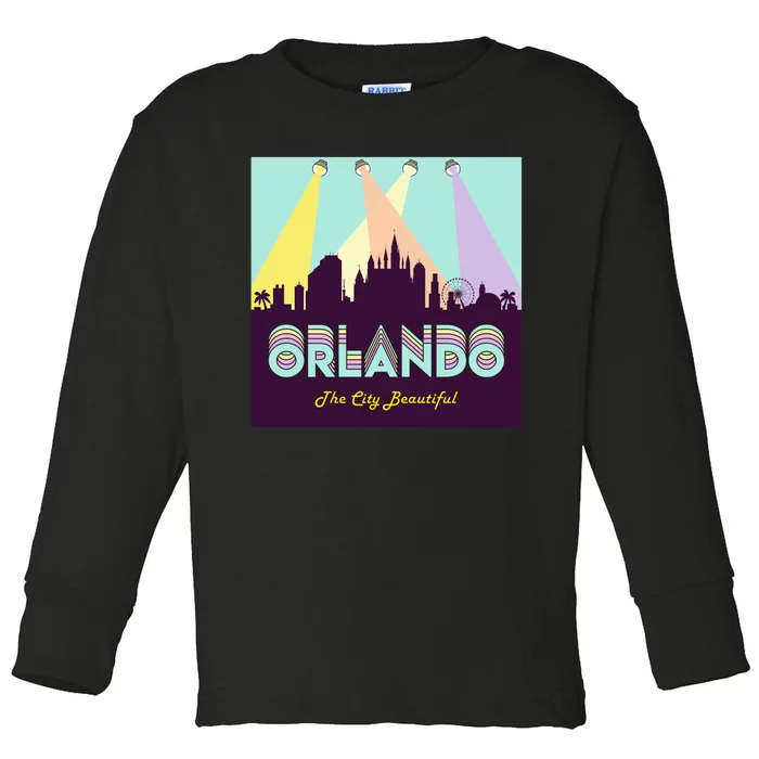 Retro Orlando Florida Toddler Long Sleeve Shirt