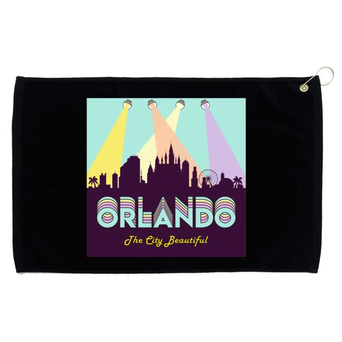 Retro Orlando Florida Grommeted Golf Towel