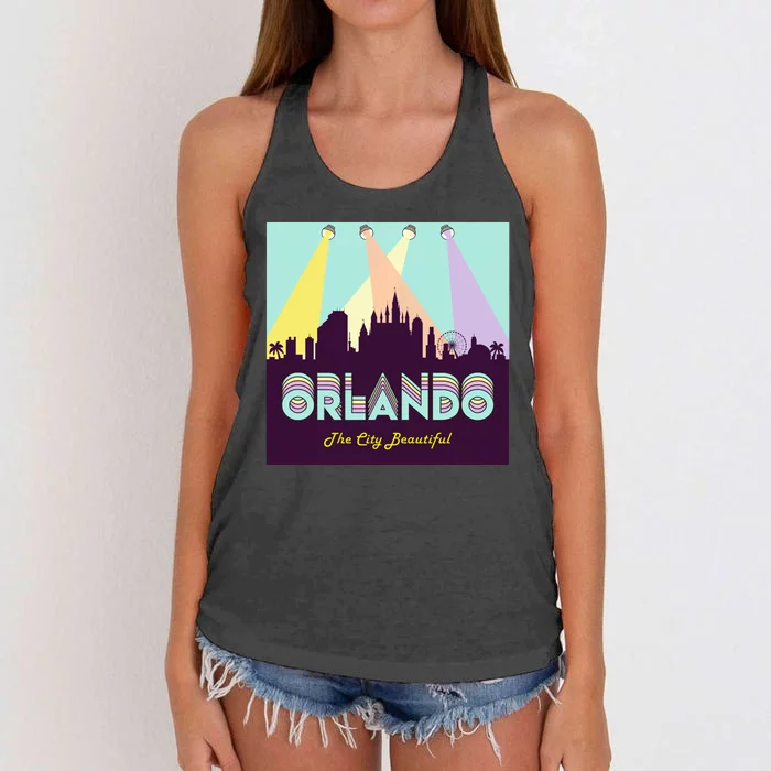 Retro Orlando Florida Women's Knotted Racerback Tank