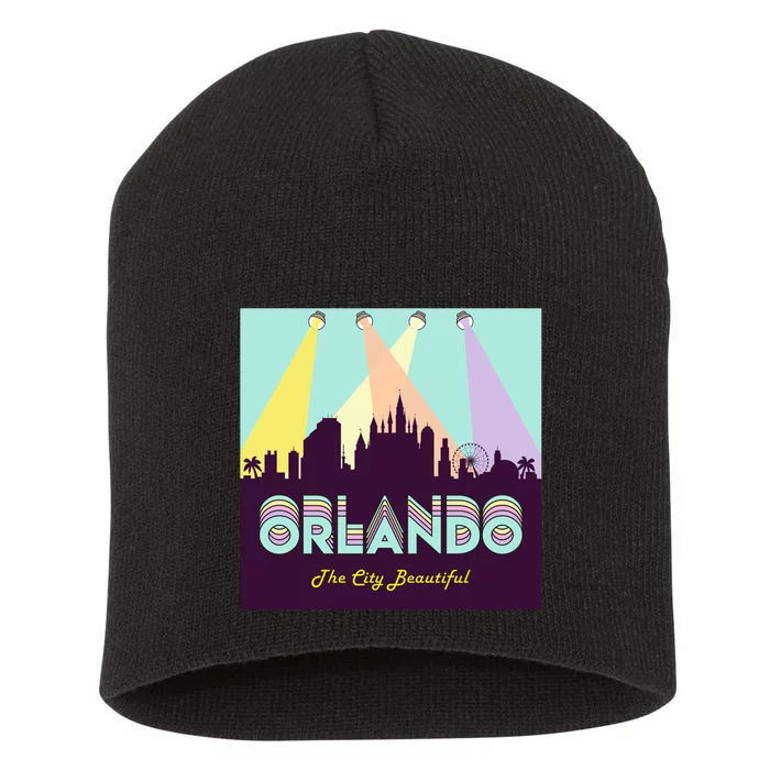 Retro Orlando Florida Short Acrylic Beanie