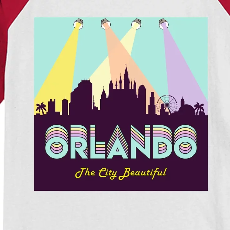 Retro Orlando Florida Kids Colorblock Raglan Jersey