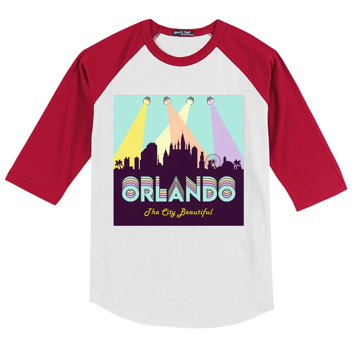 Retro Orlando Florida Kids Colorblock Raglan Jersey