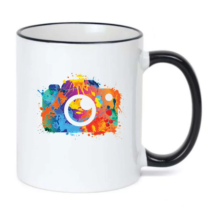 Retro Paint Camera Black Color Changing Mug