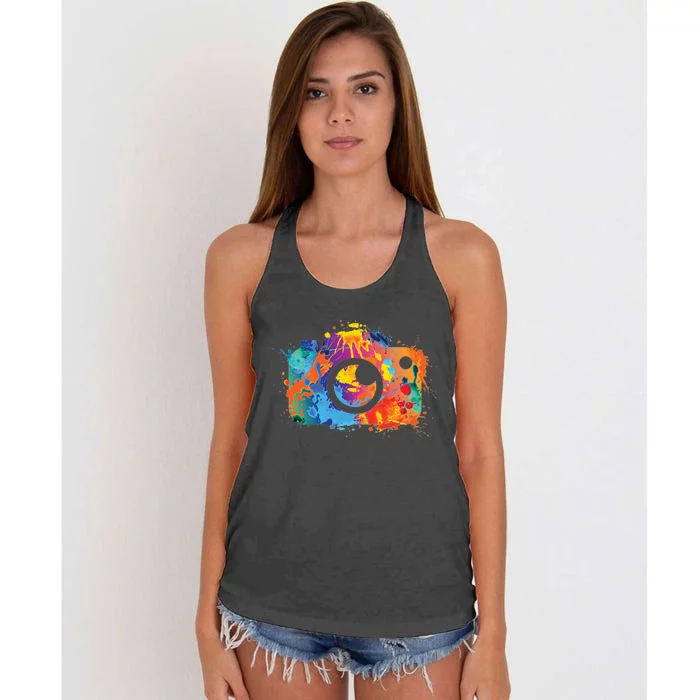 Retro Paint Camera Women's Knotted Racerback Tank