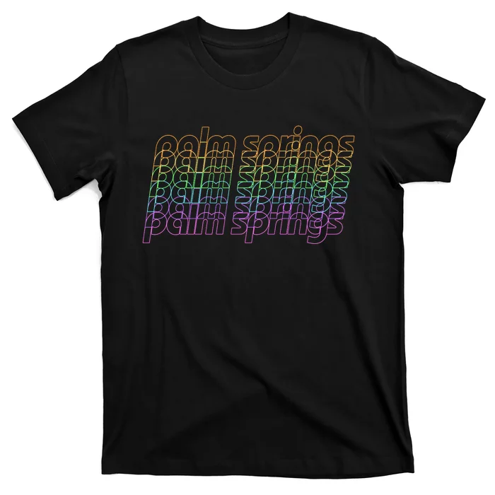 Retro Palm Springs Retro Multicolor T-Shirt