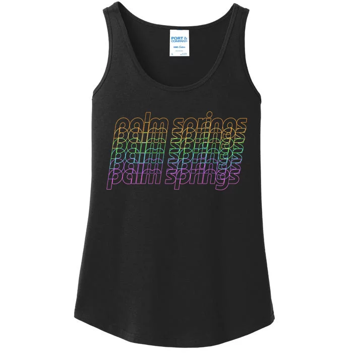 Retro Palm Springs Retro Multicolor Ladies Essential Tank