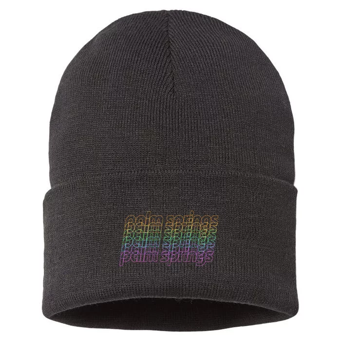 Retro Palm Springs Retro Multicolor Sustainable Knit Beanie