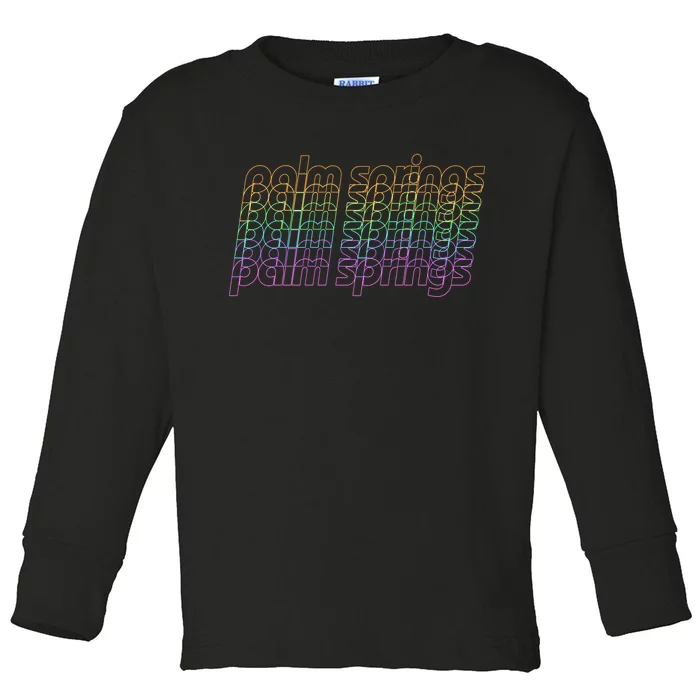 Retro Palm Springs Retro Multicolor Toddler Long Sleeve Shirt