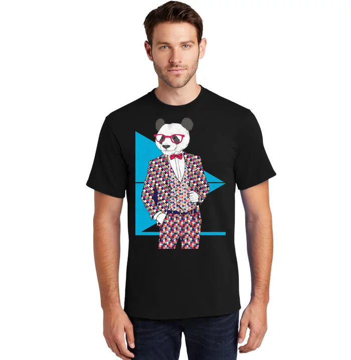 Retro Panda Platted Suit Graphic Tall T-Shirt