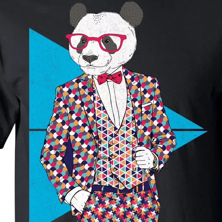 Retro Panda Platted Suit Graphic Tall T-Shirt