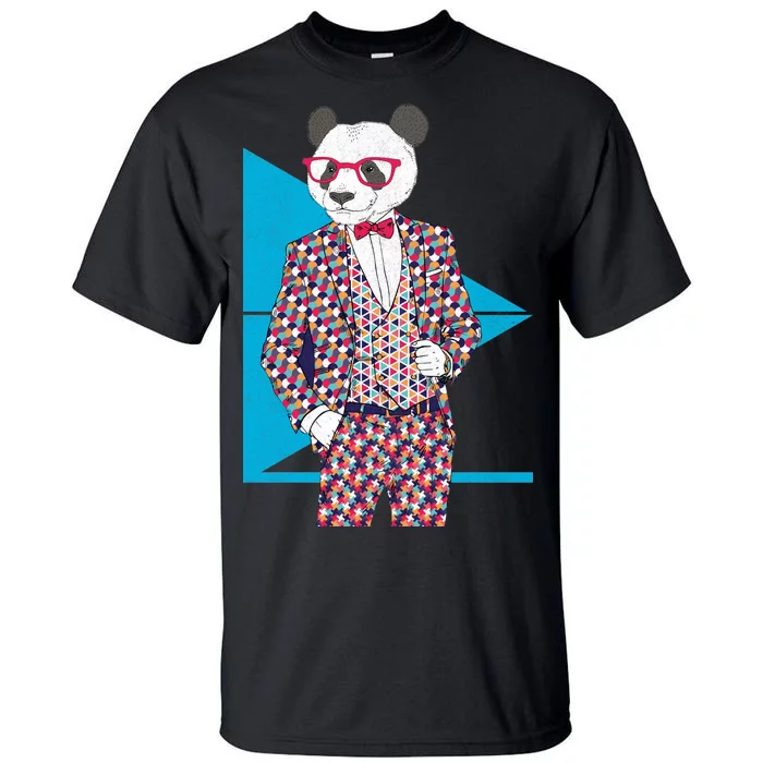 Retro Panda Platted Suit Graphic Tall T-Shirt