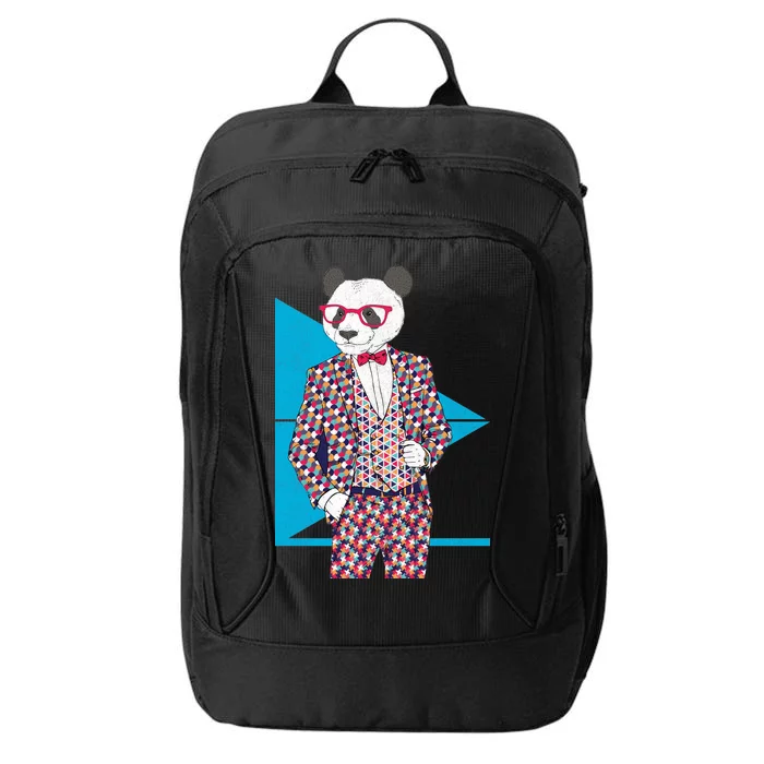 Retro Panda Platted Suit Graphic City Backpack