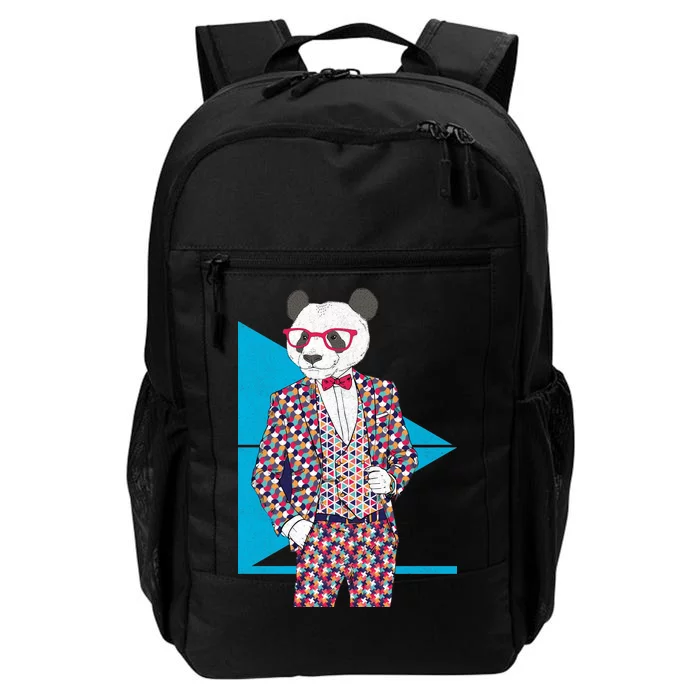 Retro Panda Platted Suit Graphic Daily Commute Backpack