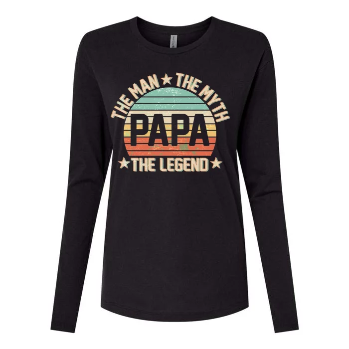 Retro Papa The Man Myth Legend Womens Cotton Relaxed Long Sleeve T-Shirt