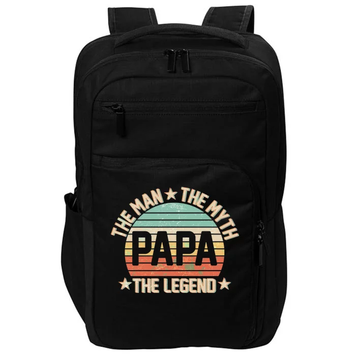 Retro Papa The Man Myth Legend Impact Tech Backpack