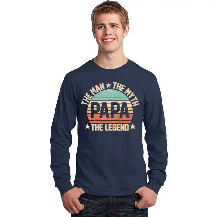 Retro Papa The Man Myth Legend Tall Long Sleeve T-Shirt