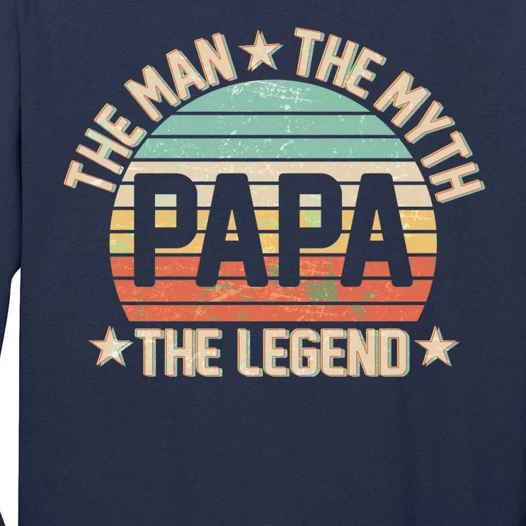 Retro Papa The Man Myth Legend Tall Long Sleeve T-Shirt