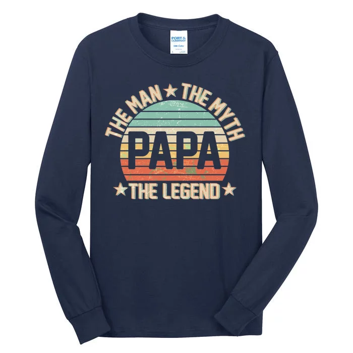 Retro Papa The Man Myth Legend Tall Long Sleeve T-Shirt