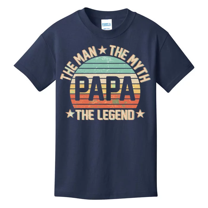 Retro Papa The Man Myth Legend Kids T-Shirt