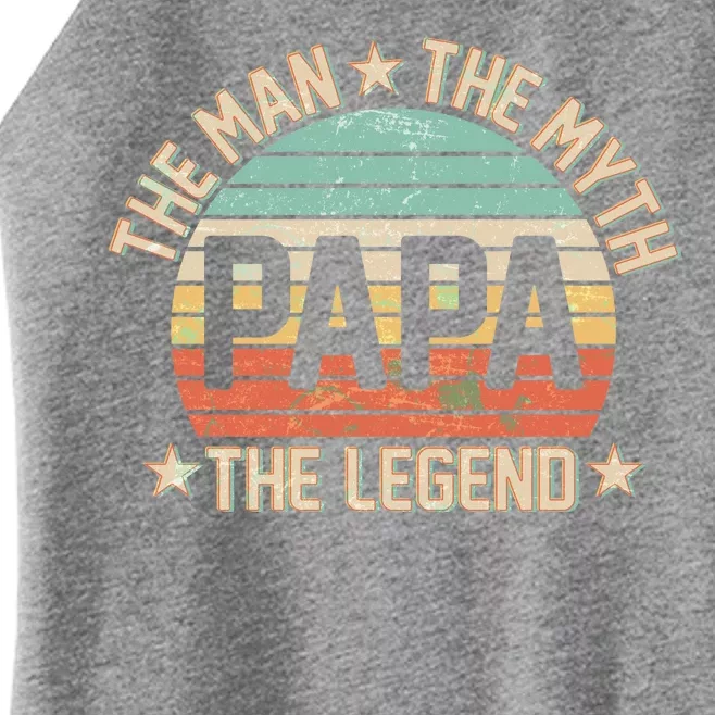 Retro Papa The Man Myth Legend Women’s Perfect Tri Rocker Tank