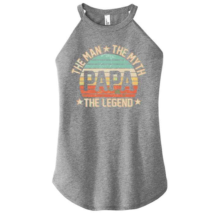 Retro Papa The Man Myth Legend Women’s Perfect Tri Rocker Tank