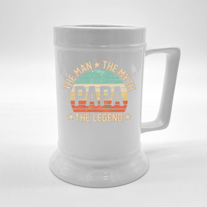 Retro Papa The Man Myth Legend Front & Back Beer Stein