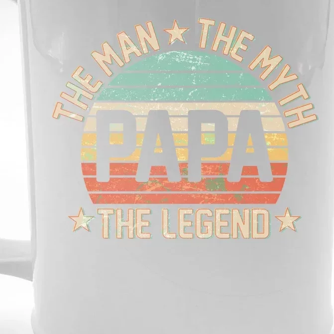 Retro Papa The Man Myth Legend Front & Back Beer Stein