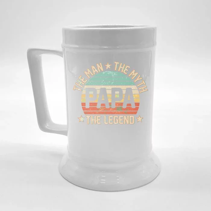 Retro Papa The Man Myth Legend Front & Back Beer Stein