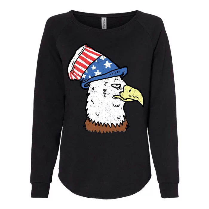 Retro Patriotic Bald Eagle Womens California Wash Sweatshirt