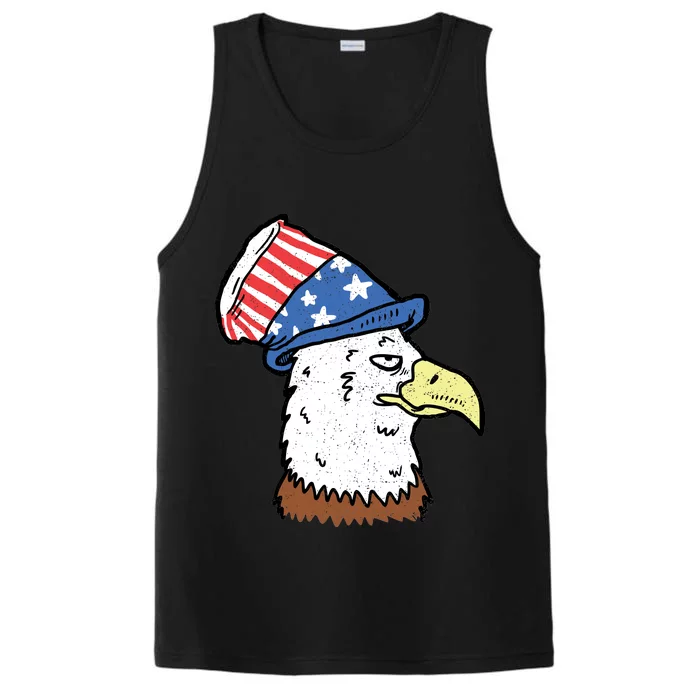 Retro Patriotic Bald Eagle Performance Tank