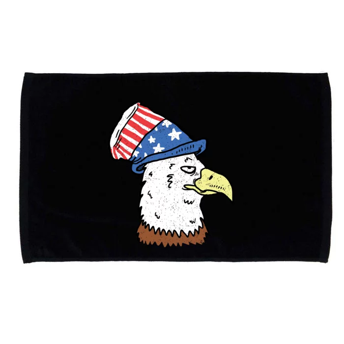 Retro Patriotic Bald Eagle Microfiber Hand Towel