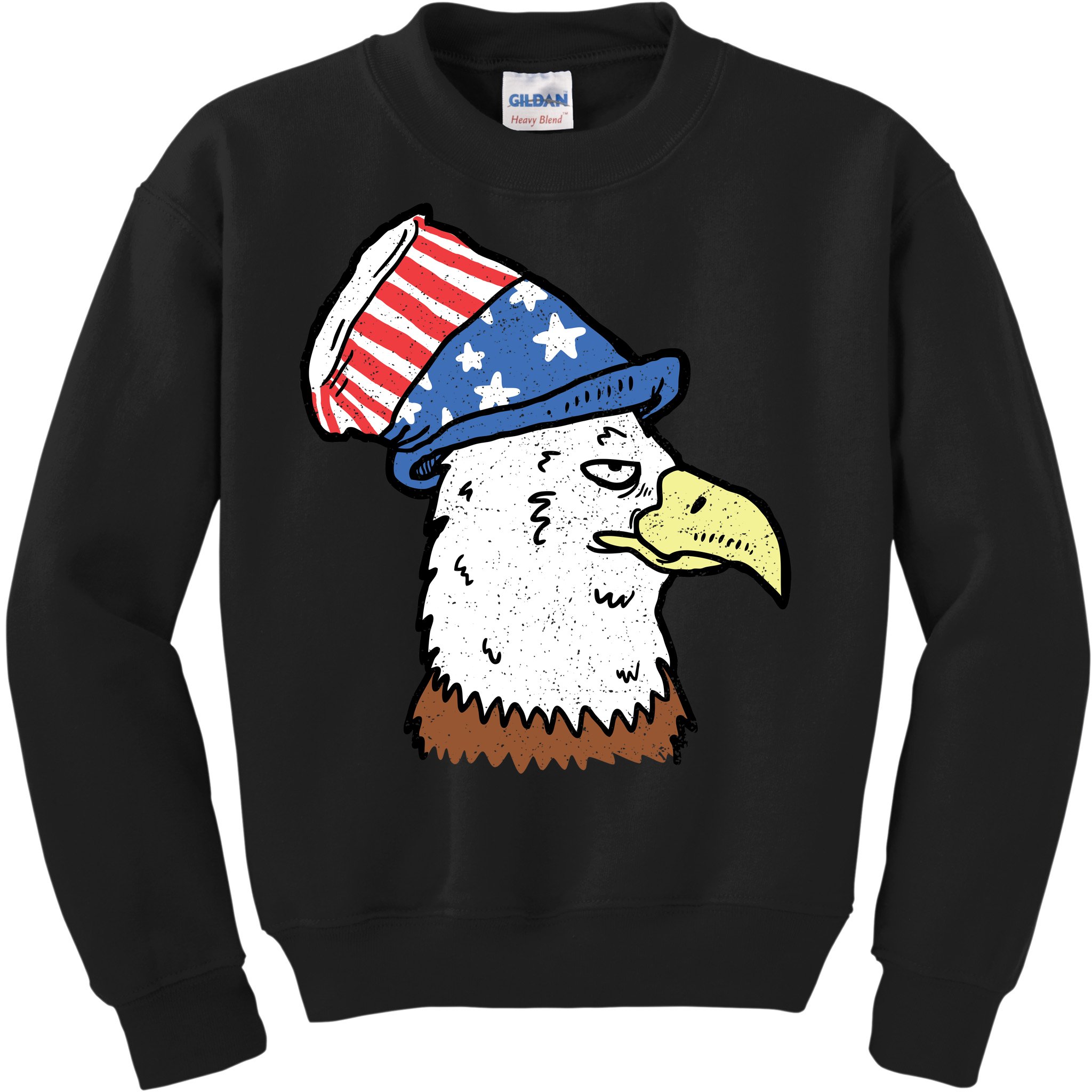 Retro Patriotic Bald Eagle Kids Sweatshirt