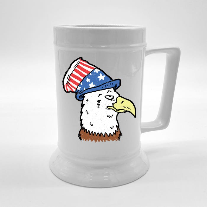 Retro Patriotic Bald Eagle Front & Back Beer Stein