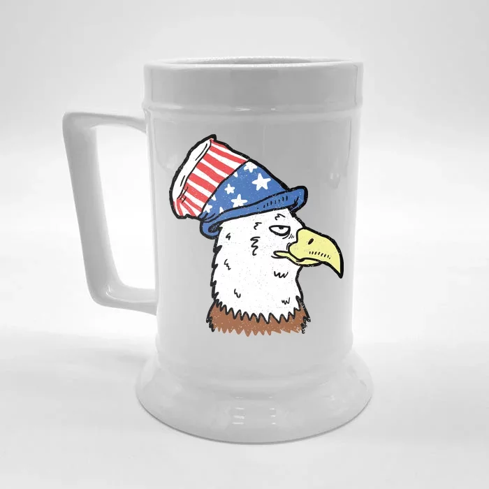 Retro Patriotic Bald Eagle Front & Back Beer Stein