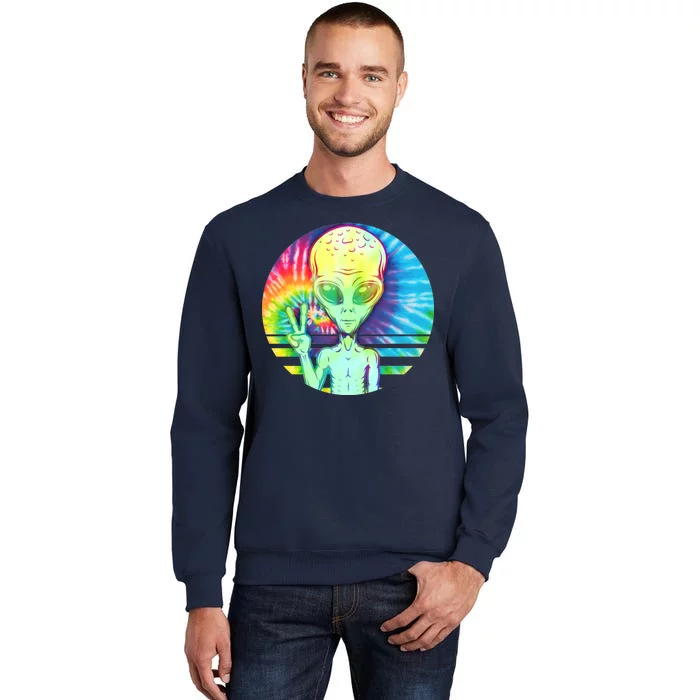 Retro Peace Alien Hippie Tall Sweatshirt