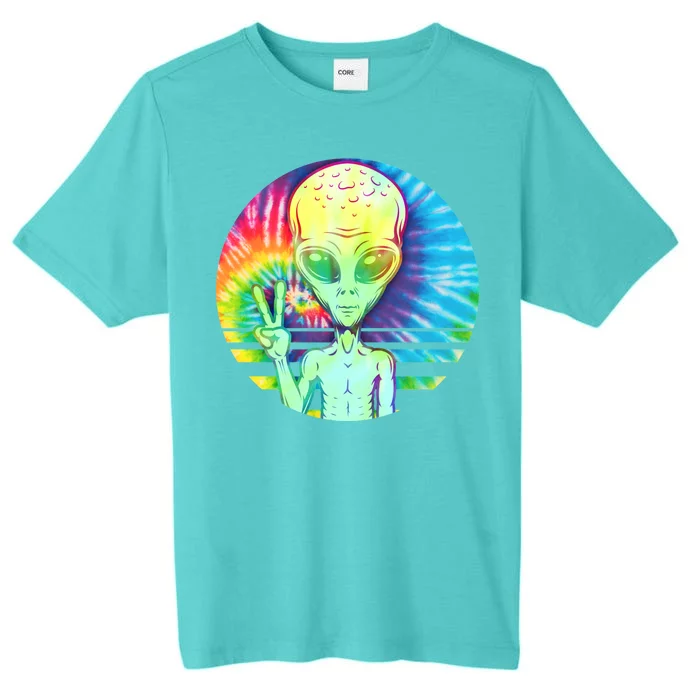 Retro Peace Alien Hippie ChromaSoft Performance T-Shirt