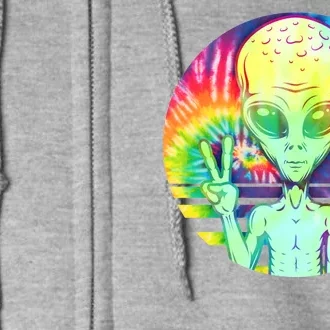 Retro Peace Alien Hippie Full Zip Hoodie