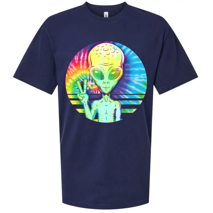 Retro Peace Alien Hippie Sueded Cloud Jersey T-Shirt