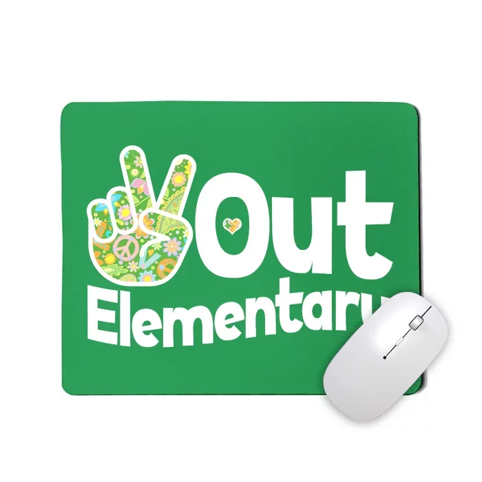 Retro Peace Out Elementary Mousepad