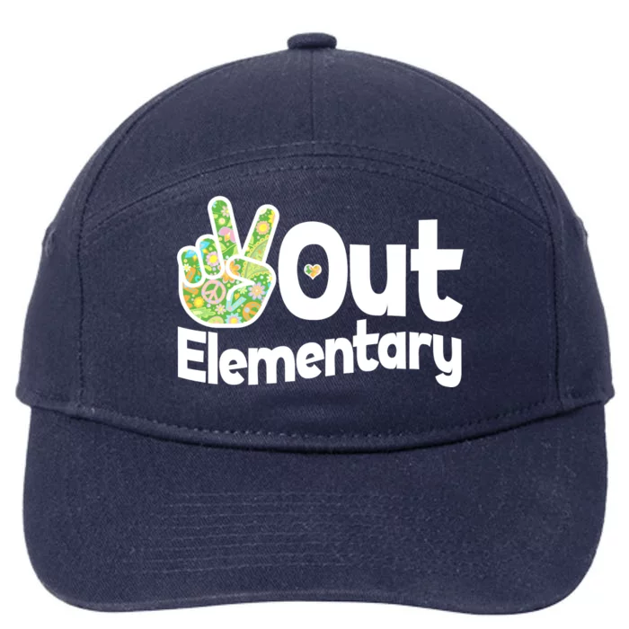 Retro Peace Out Elementary 7-Panel Snapback Hat