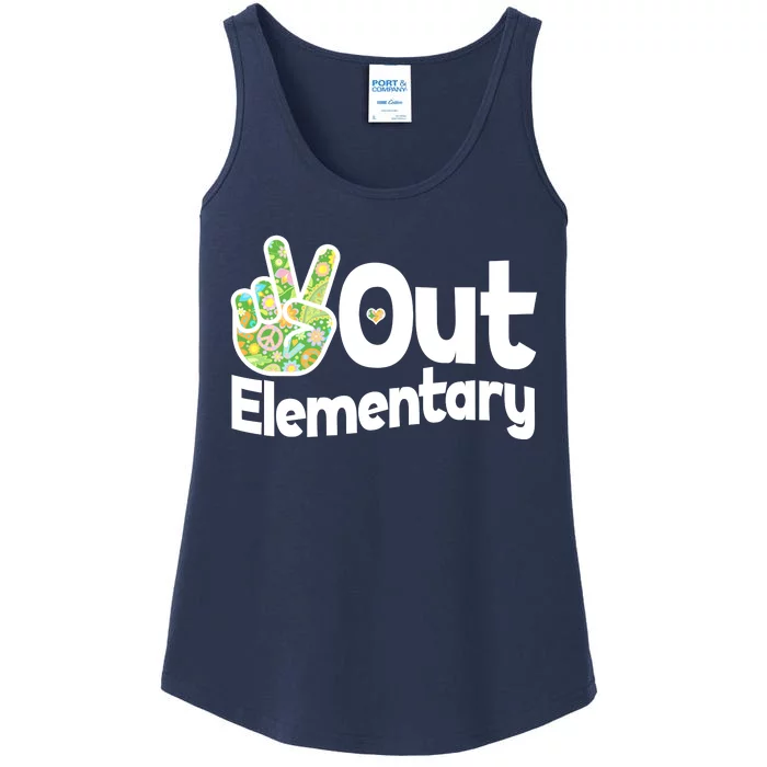 Retro Peace Out Elementary Ladies Essential Tank