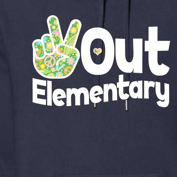 Retro Peace Out Elementary Premium Hoodie