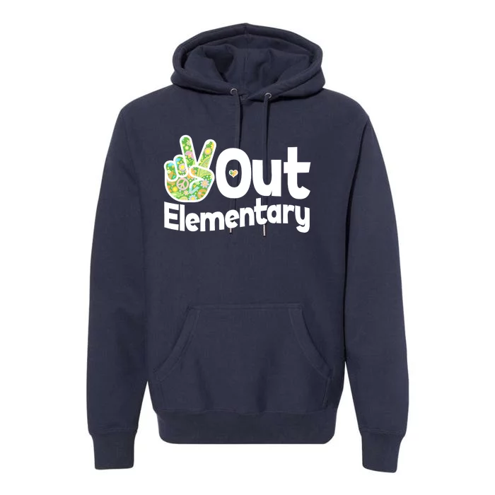 Retro Peace Out Elementary Premium Hoodie