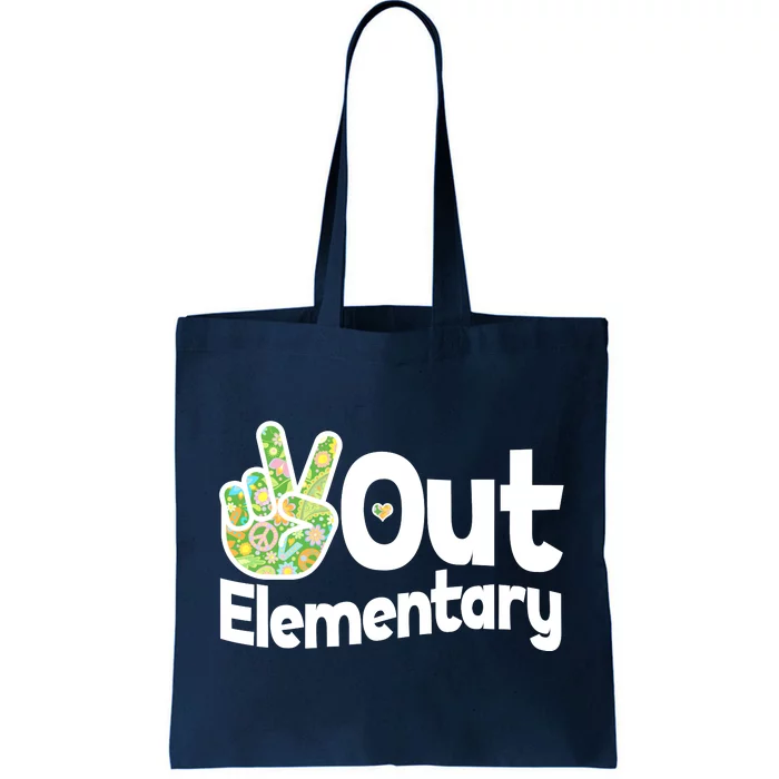 Retro Peace Out Elementary Tote Bag