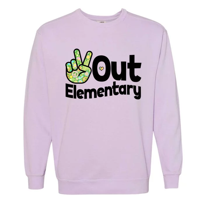 Retro Peace Out Elementary Garment-Dyed Sweatshirt