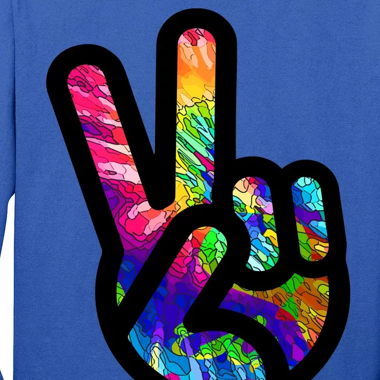 Retro Peace Sign Hand Long Sleeve Shirt