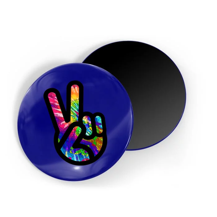 Retro Peace Sign Hand Magnet