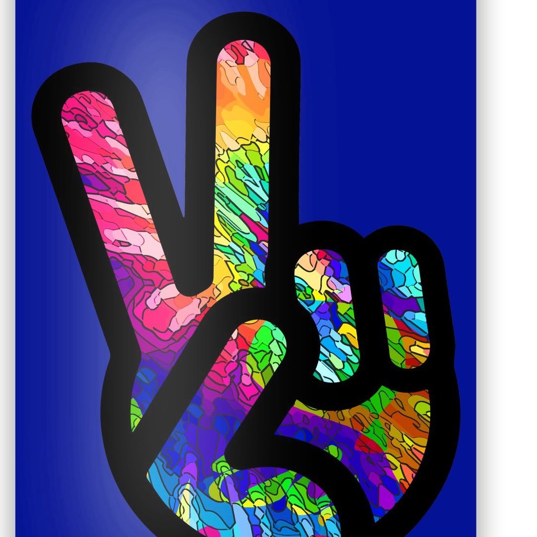 Retro Peace Sign Hand Poster