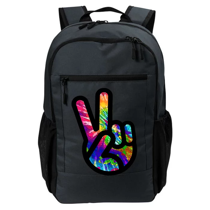 Retro Peace Sign Hand Daily Commute Backpack