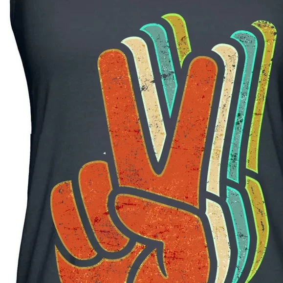 Retro Peace Symbol Hand Ladies Essential Flowy Tank